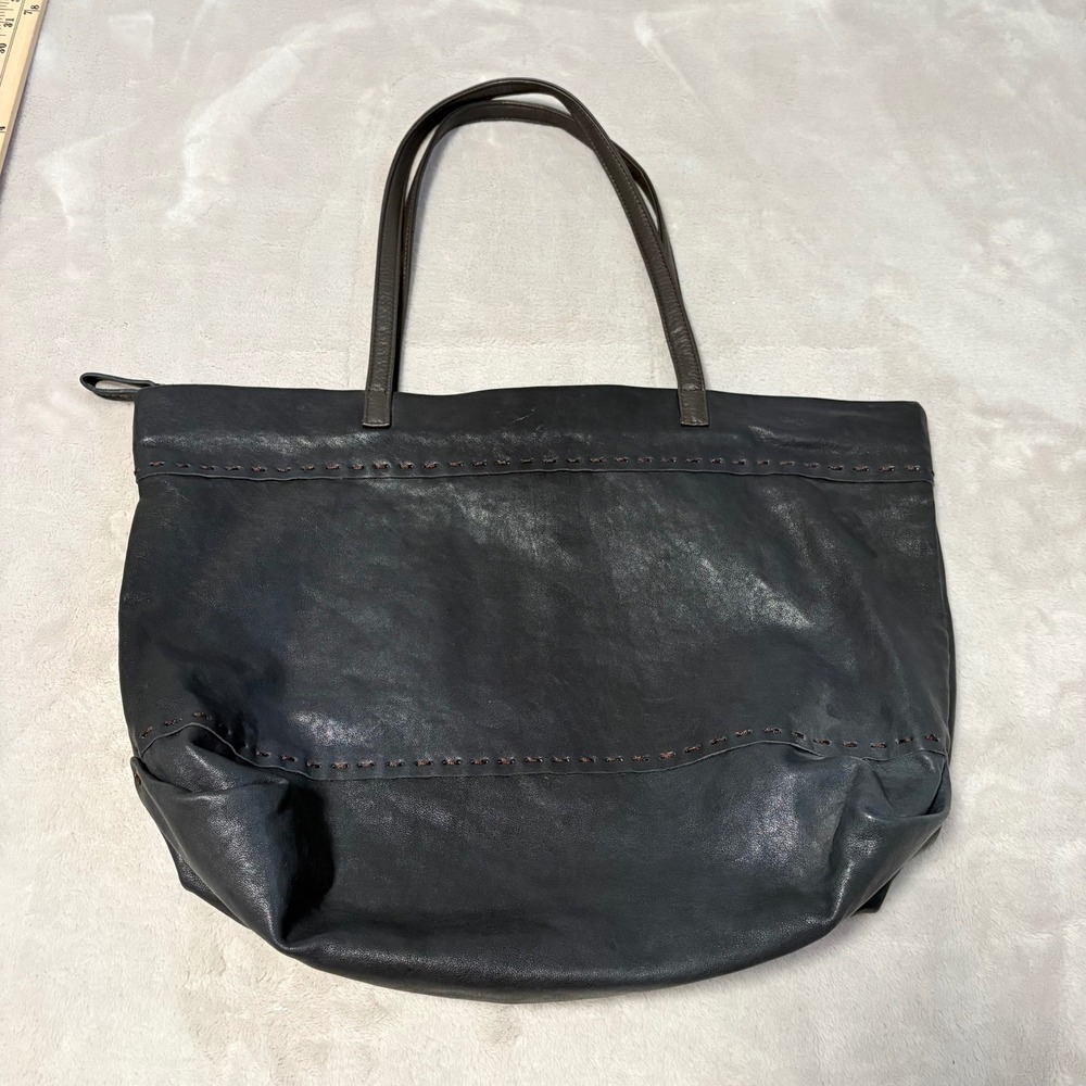 Pallie Jones Leather Tote Bag Black Whipstitchβ Shoulder Bag